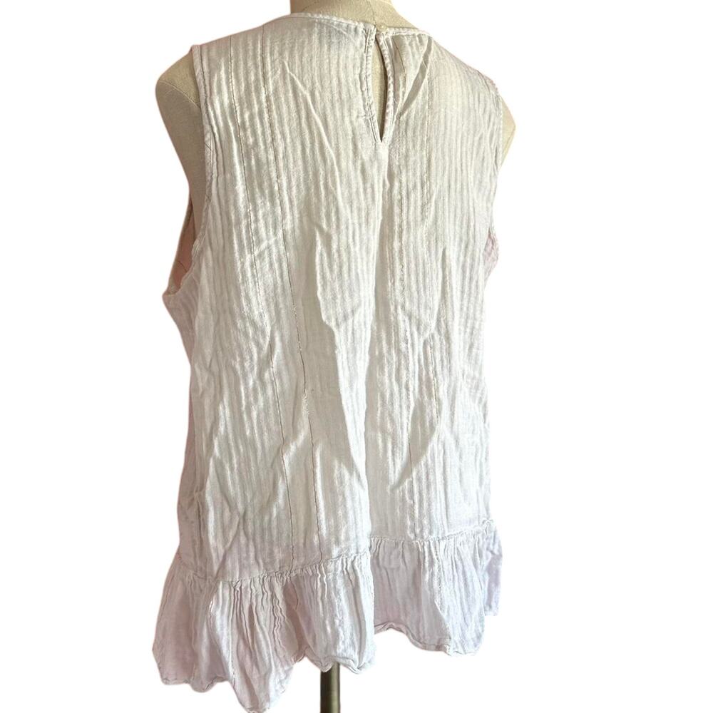 Womens Top Size Medium White Tank Classic Girlhoodcore Light Academia Fairycore - Picture 4 of 8